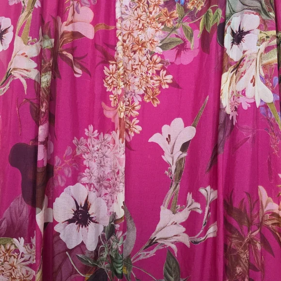 Elena Baldi Italian Silk Foral Sundress – Size S – Fuchsia - Picture 4 of 7